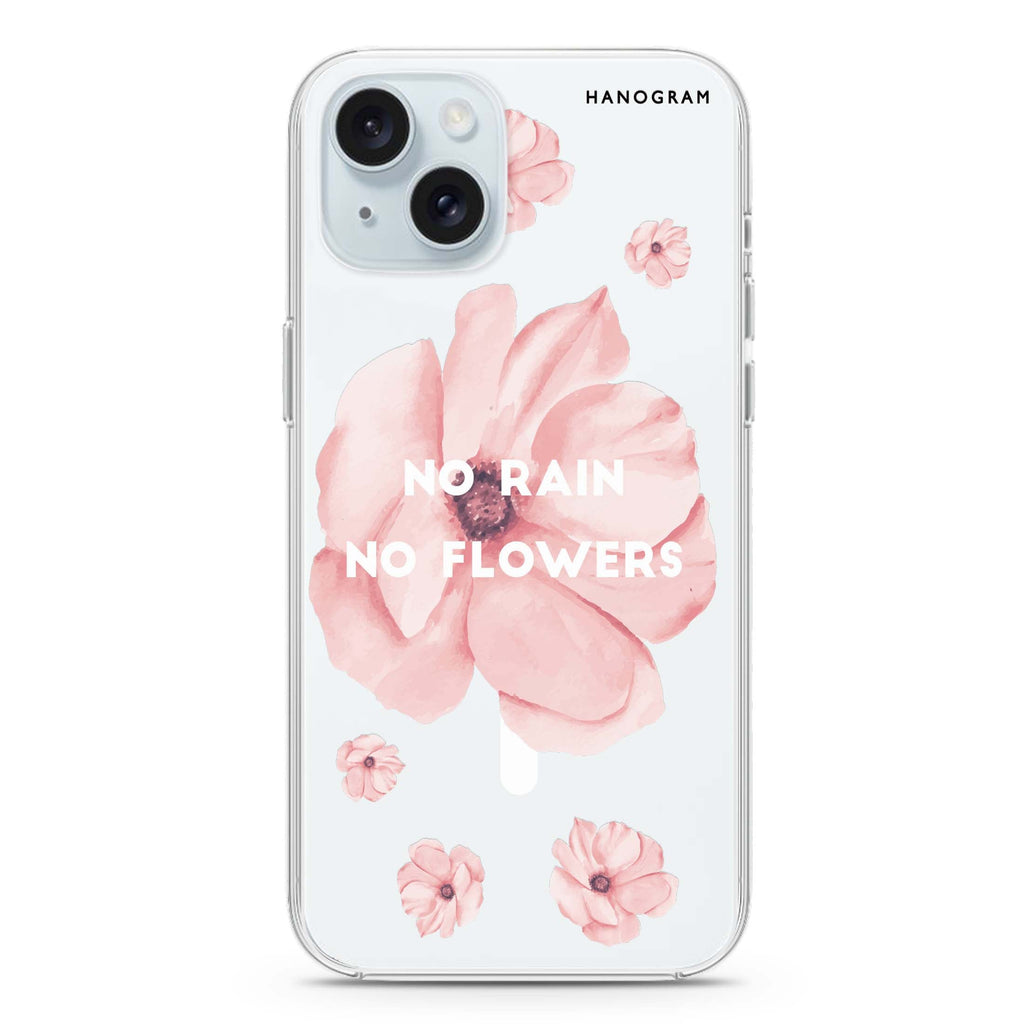 No rain No flowers iPhone 15 Magsafe 兼容水晶透明保護殼