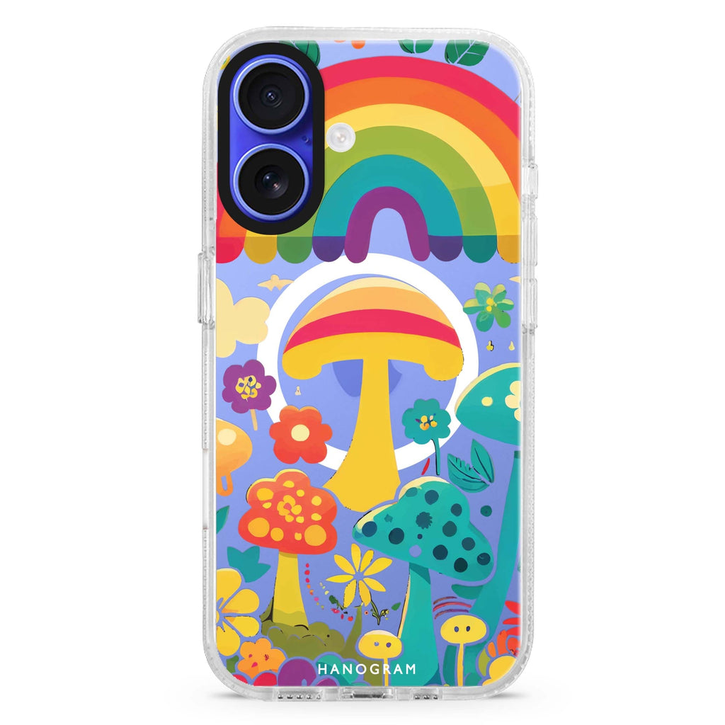 Rainbow Mushroom Garden Magsafe 兼容水晶透明保護殼