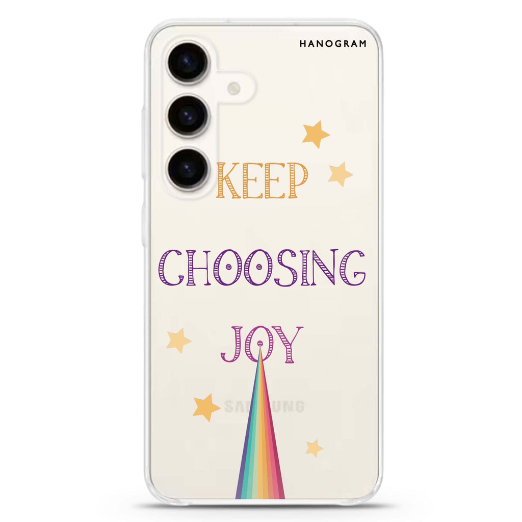 Keep choosing joy Samsung Galaxy S26/S25/S24 水晶透明保護殼正面展示