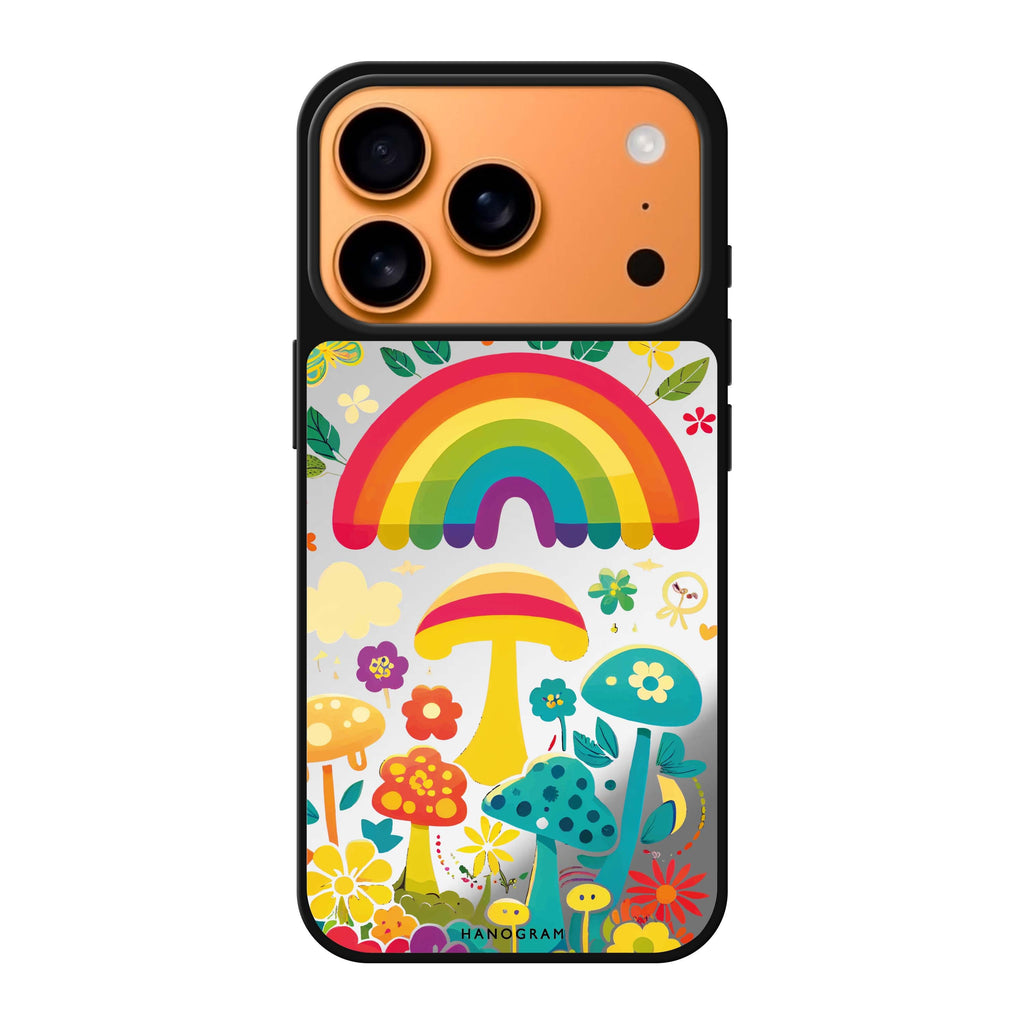 Rainbow Mushroom Garden 彩色蘑菇 iPhone 17 Pro Max 鏡面手機殼主圖