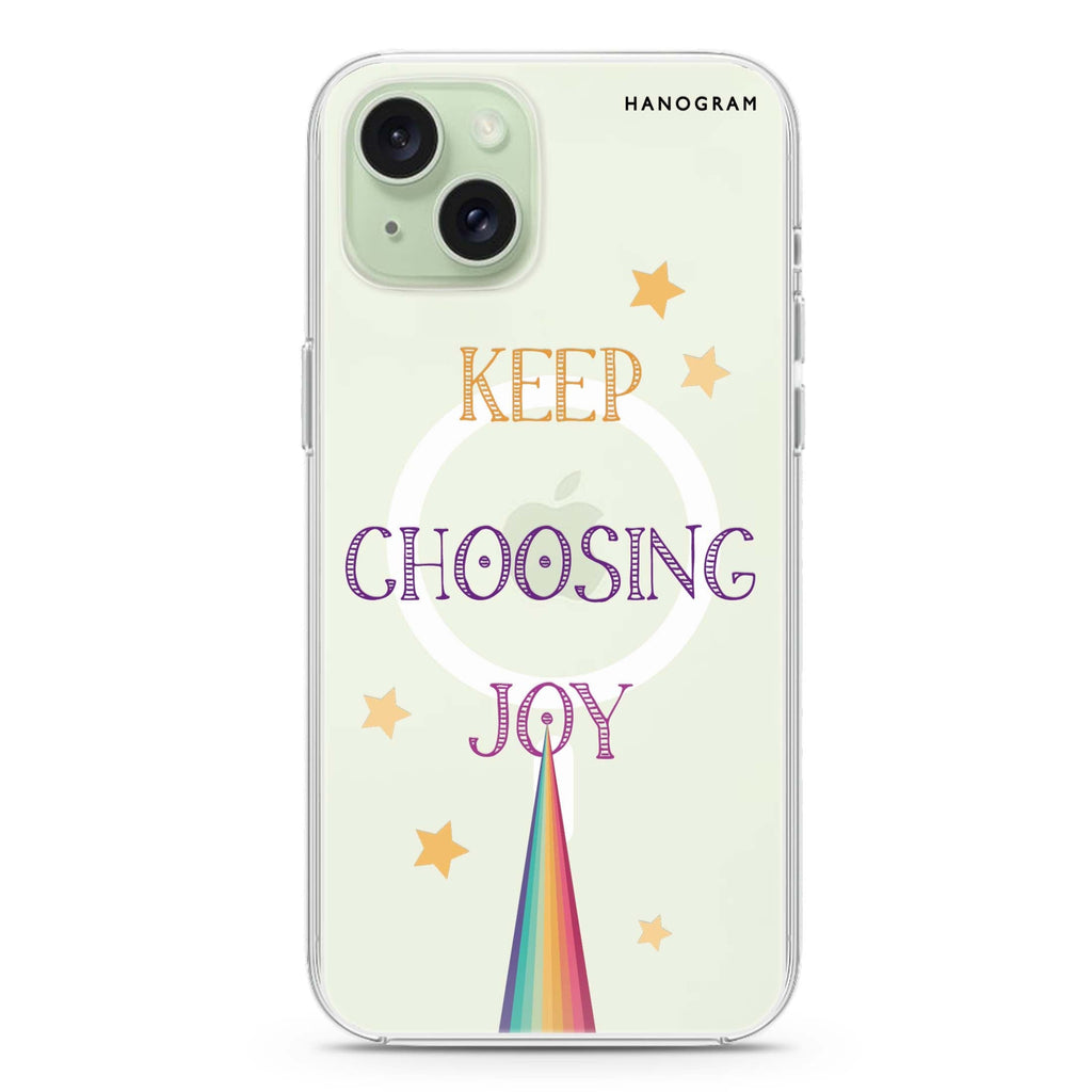 Keep choosing joy iPhone 15 Plus Magsafe 兼容水晶透明保護殼