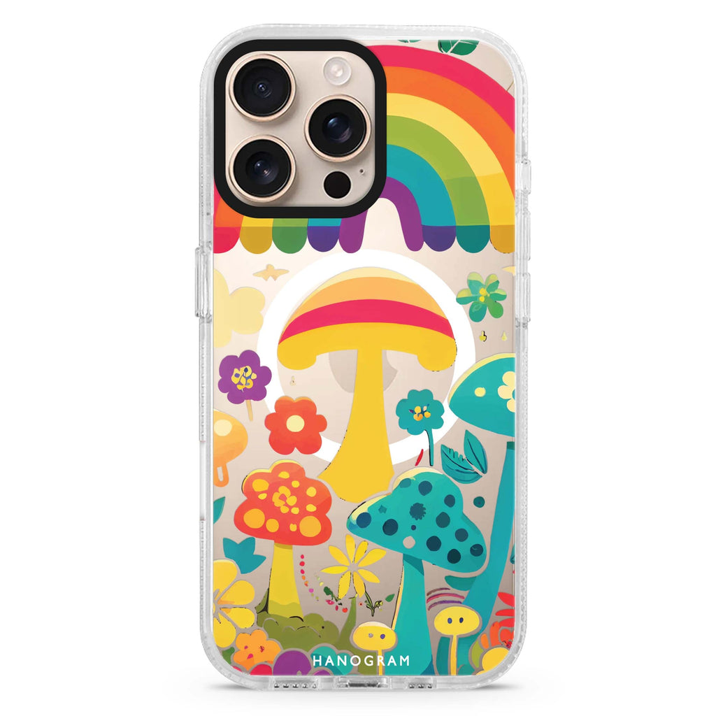 Rainbow Mushroom Garden Magsafe 兼容水晶透明保護殼