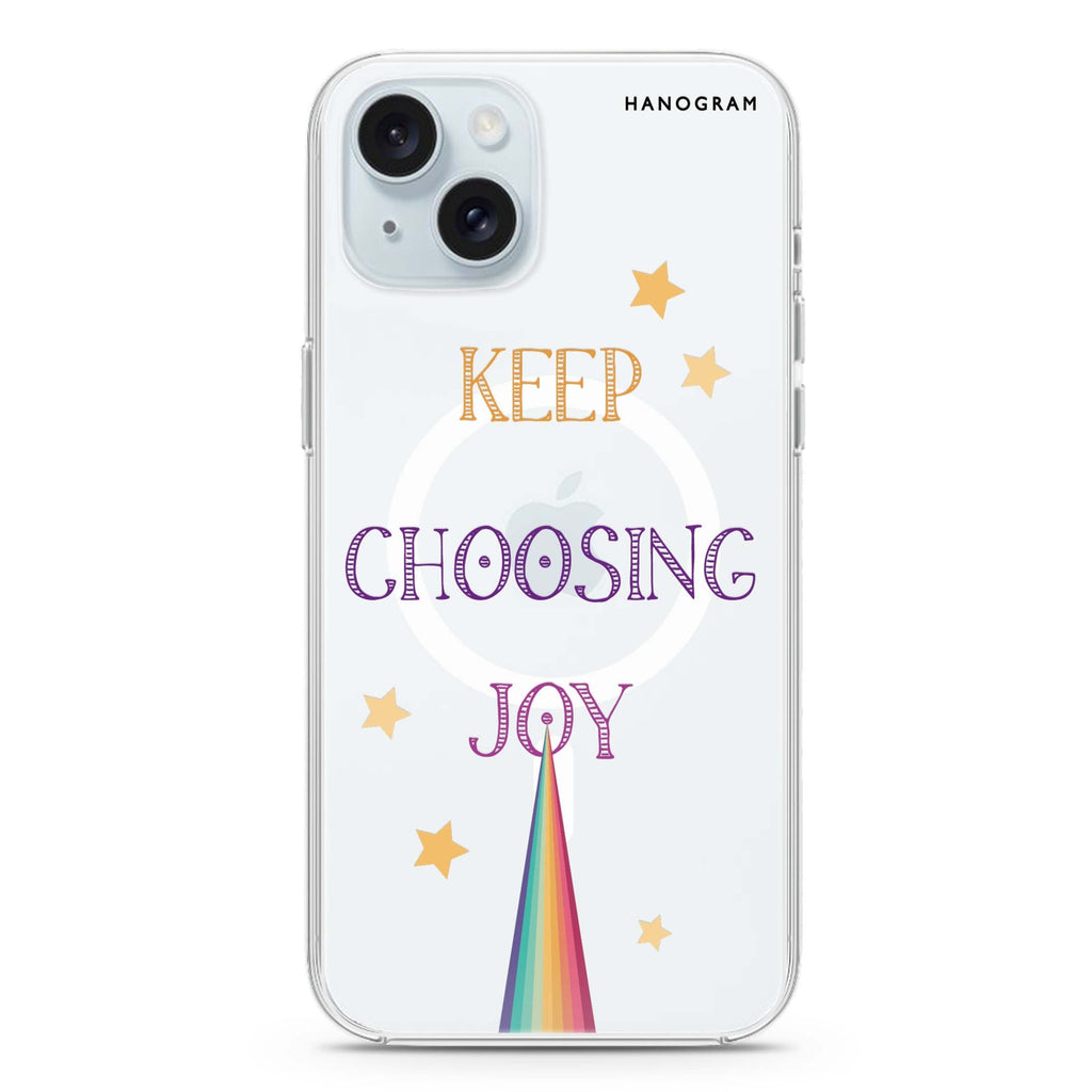 Keep choosing joy iPhone 15 Magsafe 兼容水晶透明保護殼