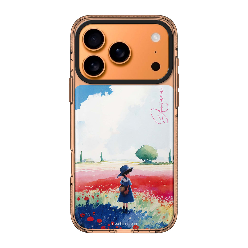A Little Girl iPhone 17 Pro Max MagSafe 水晶透明保護殼 人像插畫設計 可自訂名字 圖1