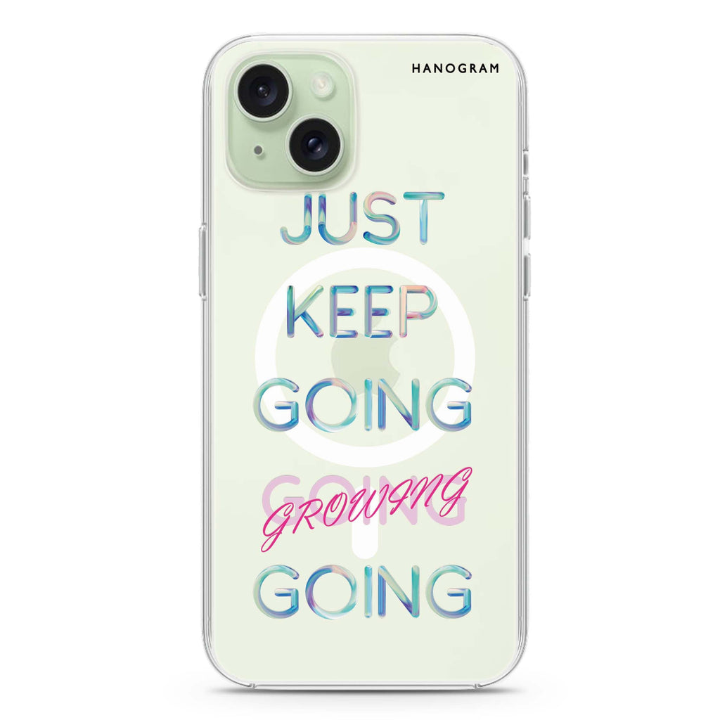 Keep Going iPhone 15 Magsafe 兼容水晶透明保護殼
