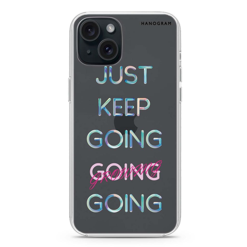 Keep Going iPhone 15 plus 水晶透明保護殼
