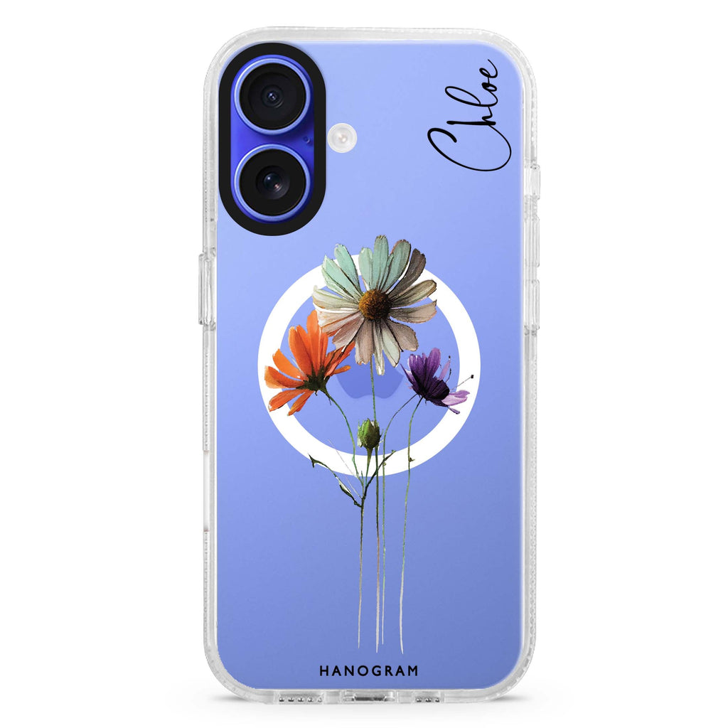 A watercolour floral Magsafe 兼容水晶透明保護殼