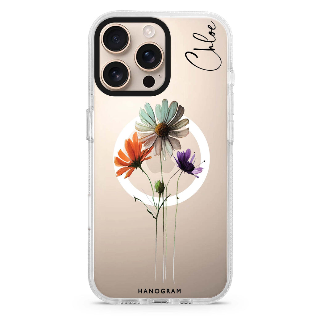 A watercolour floral Magsafe 兼容水晶透明保護殼