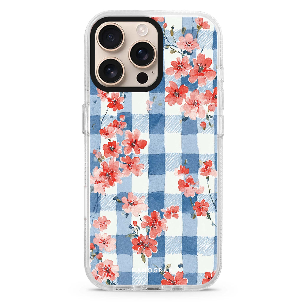 Gingham Bloom Magsafe 兼容水晶透明保護殼