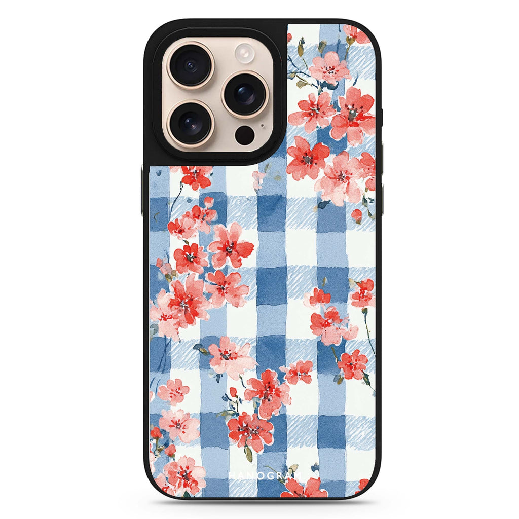 Gingham Bloom 鏡面手機殼