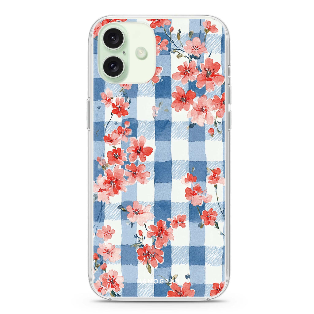 Gingham Bloom Magsafe 兼容水晶透明保護殼