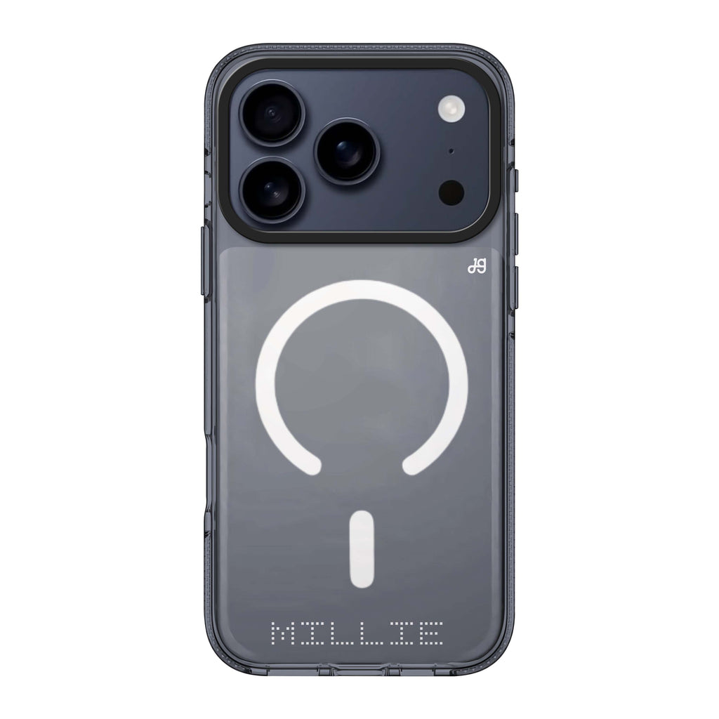 Digital Name II iPhone 17 Pro Max MagSafe 水晶透明保護殼 文字設計設計 可自訂名字及字色 圖1