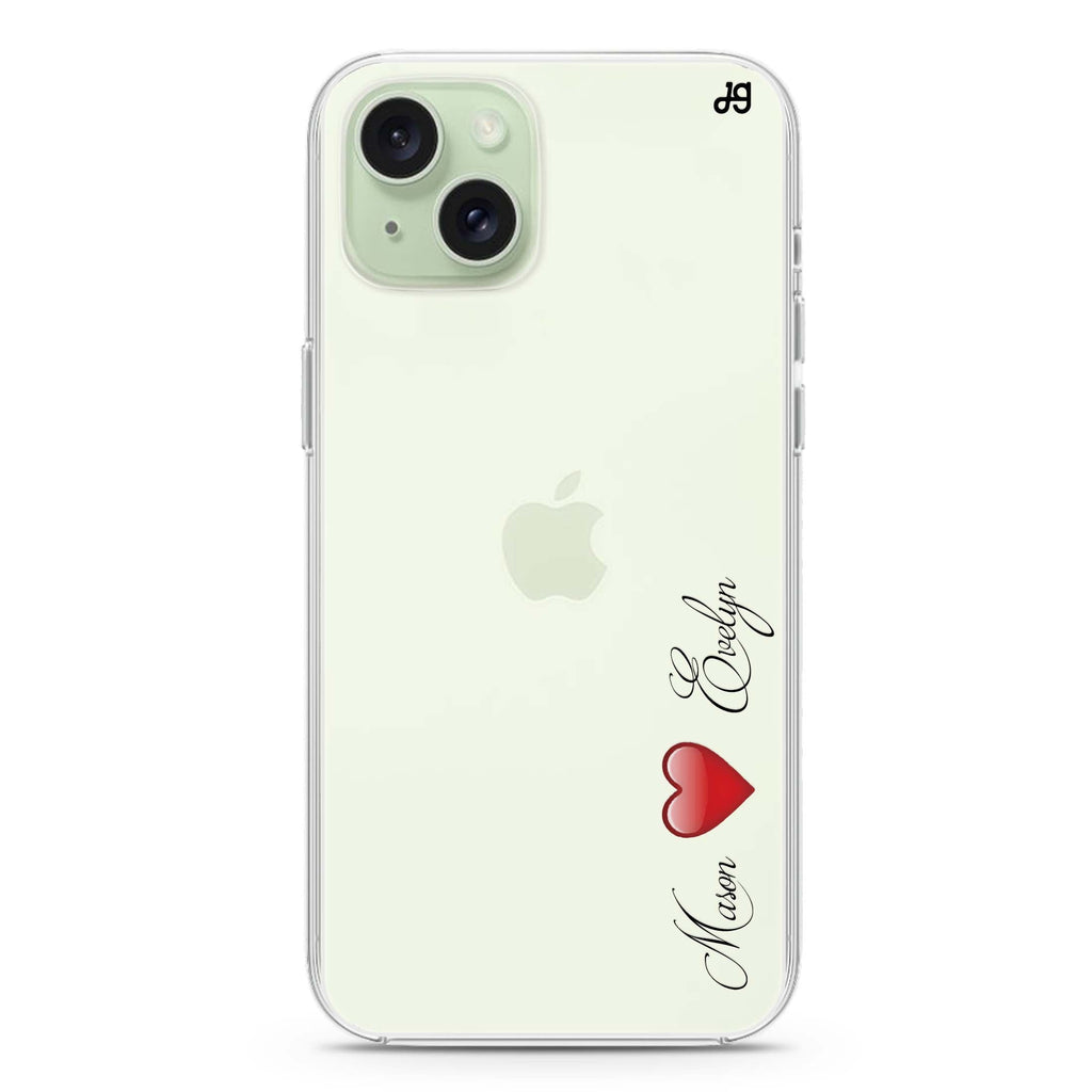 You & Me iPhone 15 plus 水晶透明保護殼