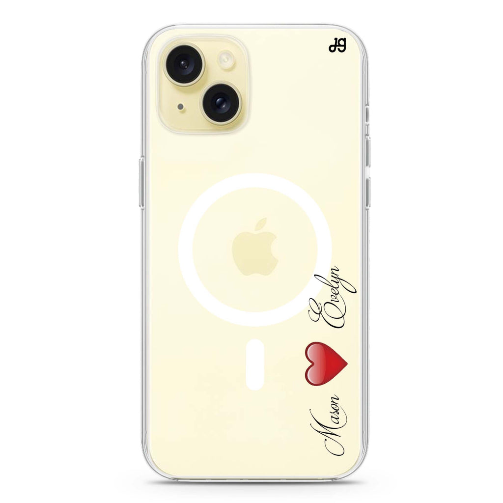 You & Me iPhone 15 Magsafe 兼容水晶透明保護殼