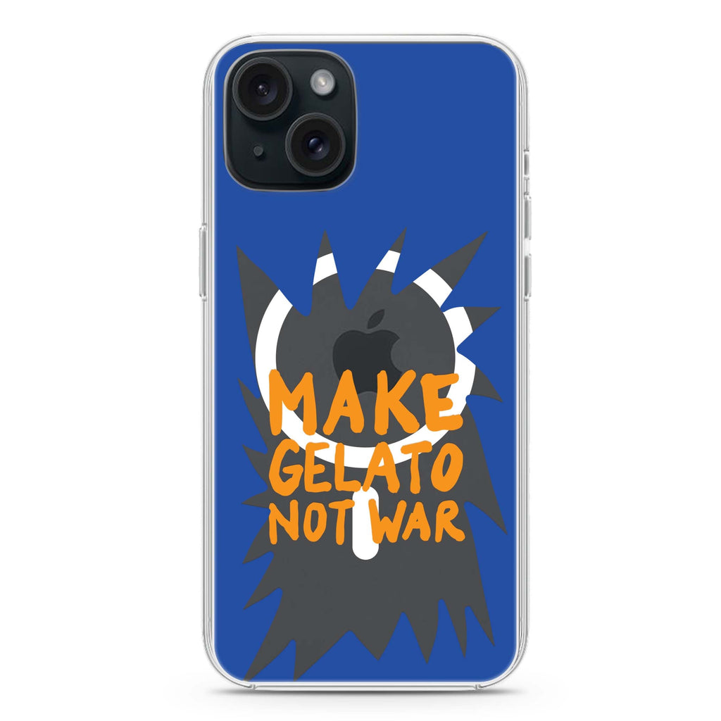 Make Gelato Not War iPhone 15 Magsafe 兼容水晶透明保護殼