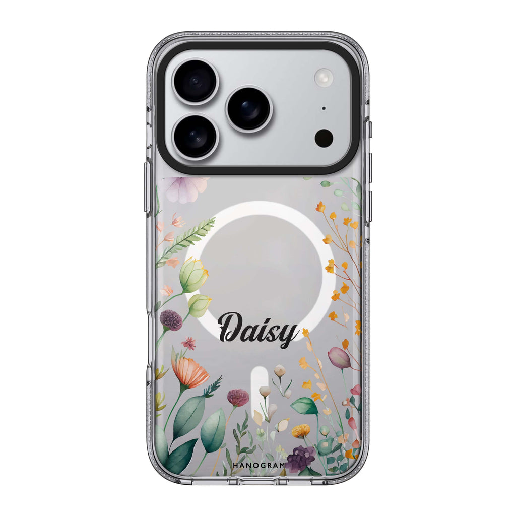 Beautiful Garden iPhone 17 Pro Max MagSafe 水晶透明保護殼 花卉圖案設計 可自訂名字 圖1