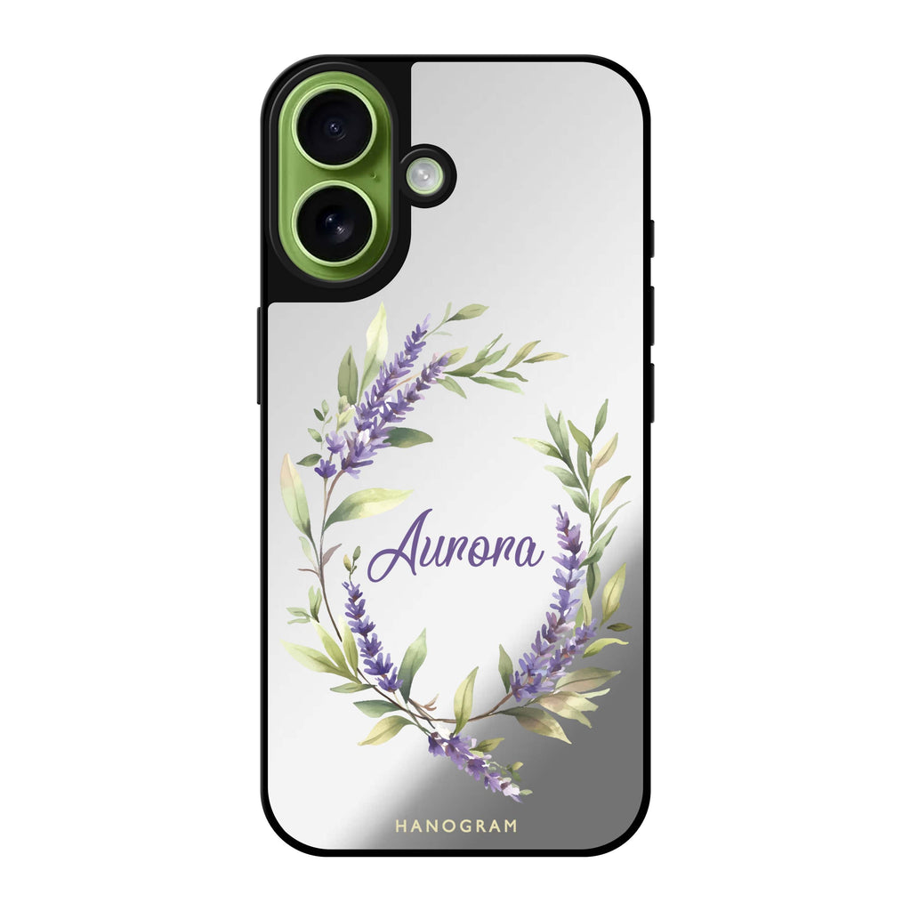 Reflective iPhone 16 Mirror Case –Lavender Ring iPhone Design
