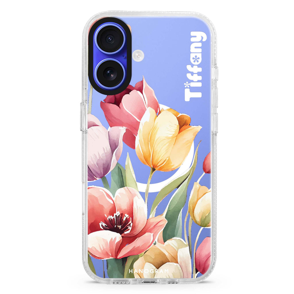 Watercolor tulip Magsafe 兼容水晶透明保護殼