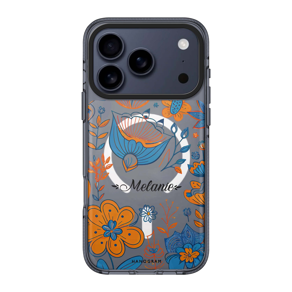 Floral Pattern 款式 4 iPhone 17 Pro Max MagSafe 水晶透明保護殼 花卉圖案設計 可自訂名字 圖1
