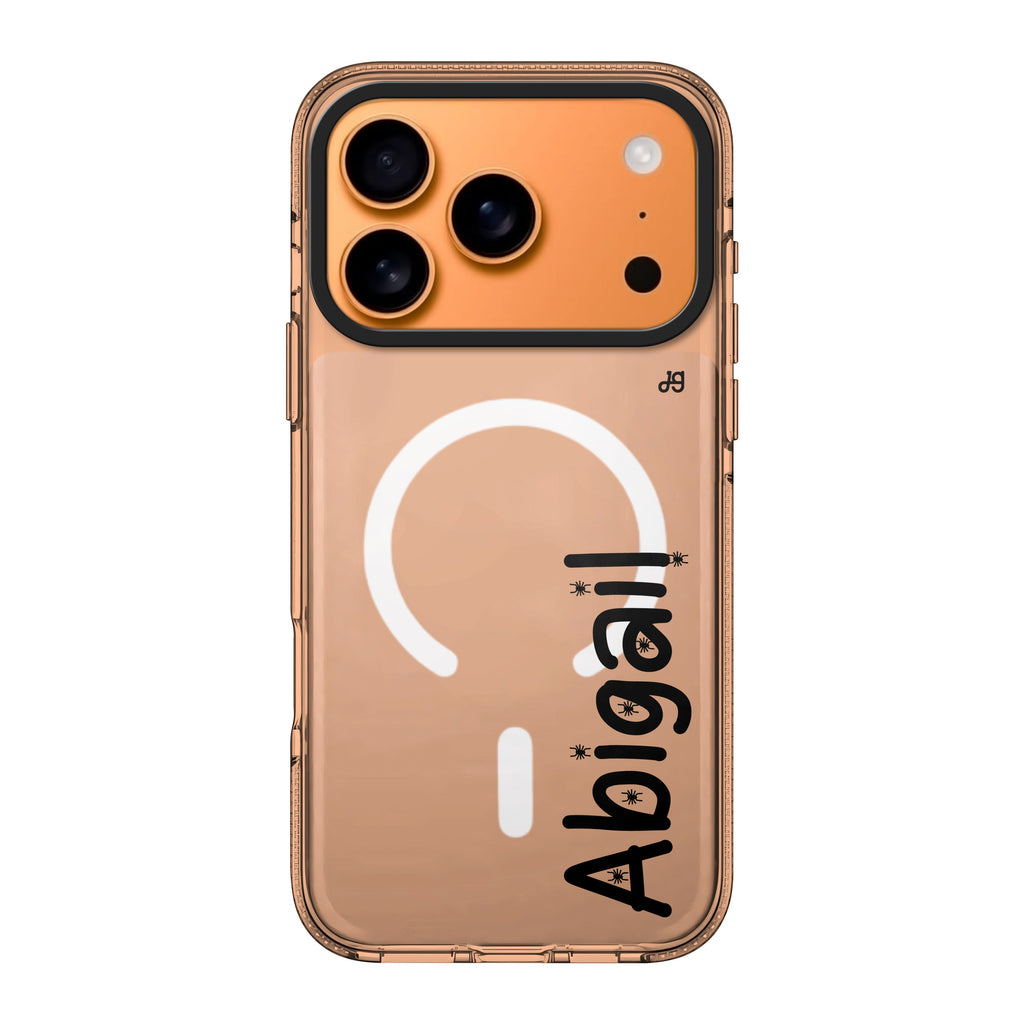 Haunted Lettering iPhone 17 Pro Max MagSafe 水晶透明保護殼 萬聖節設計設計 可自訂名字及字色 圖1