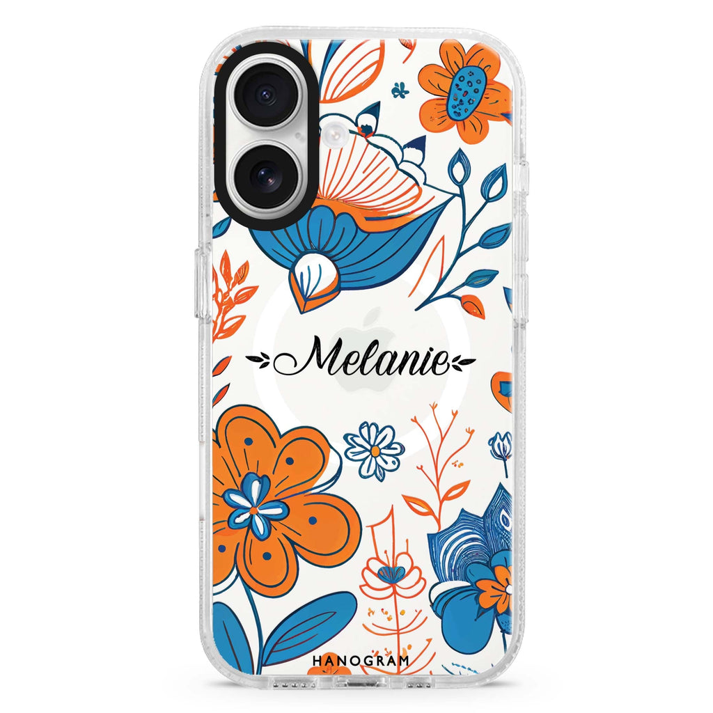Floral Pattern Magsafe 兼容水晶透明保護殼