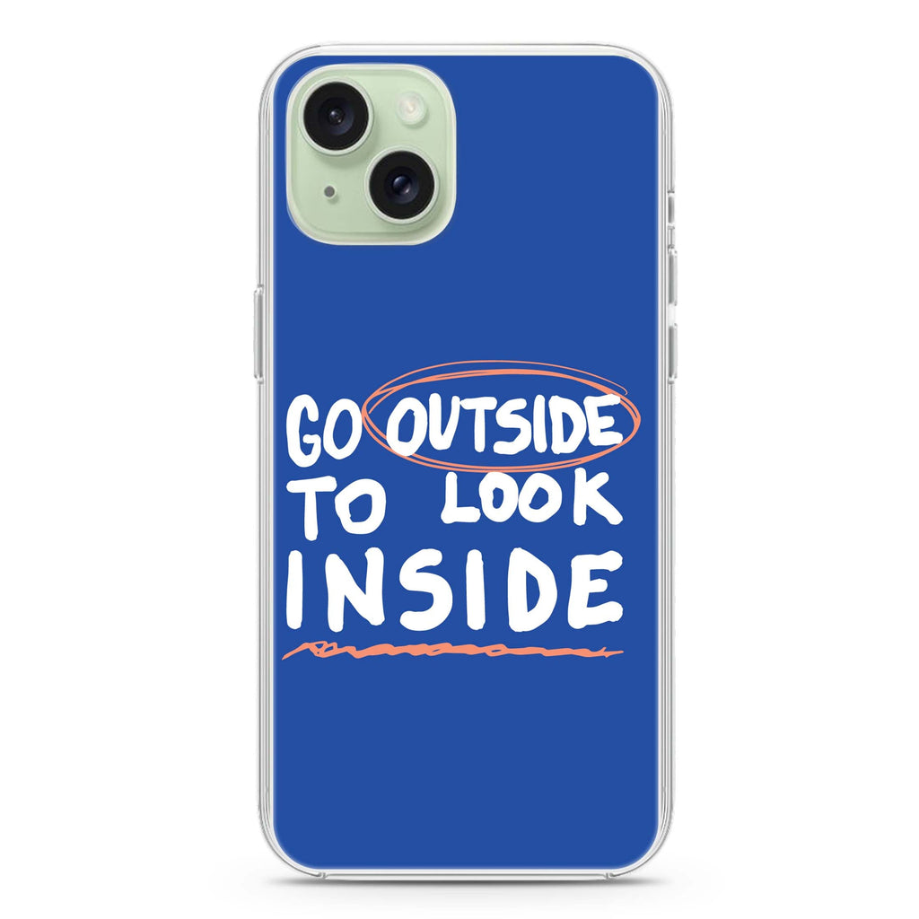 Go Outside to Look INSIDE iPhone 15 水晶透明保護殼