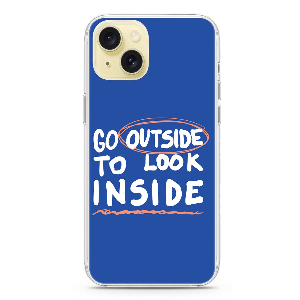 Go Outside to Look INSIDE iPhone 15 Magsafe 兼容水晶透明保護殼