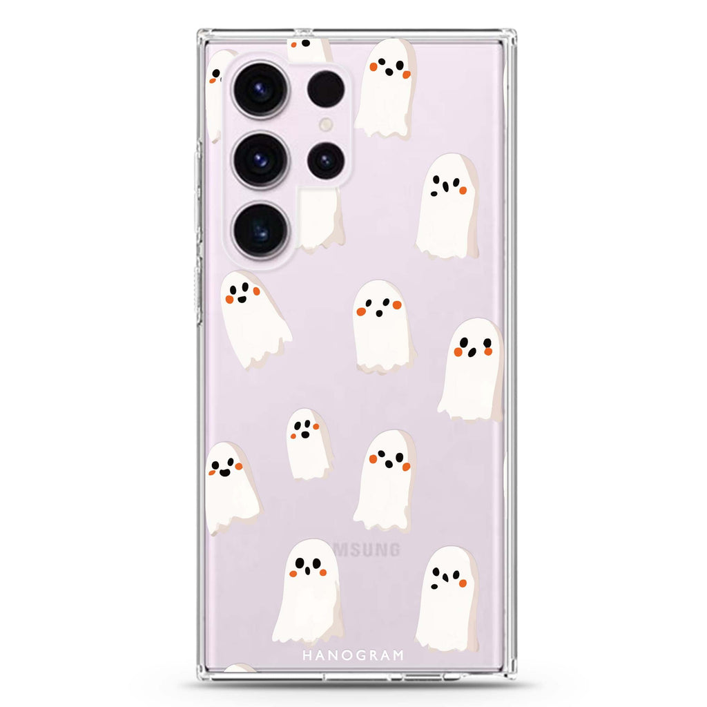 Midnight Ghosties Samsung Galaxy Ultra 透明保護殼，適用 S26/S25/S24/S23 Ultra，圖1