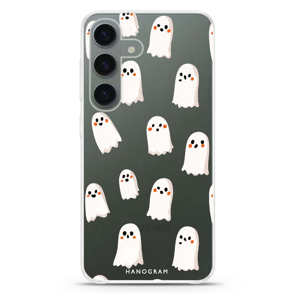 Midnight Ghosties Samsung Galaxy S26/S25/S24 水晶透明保護殼正面展示