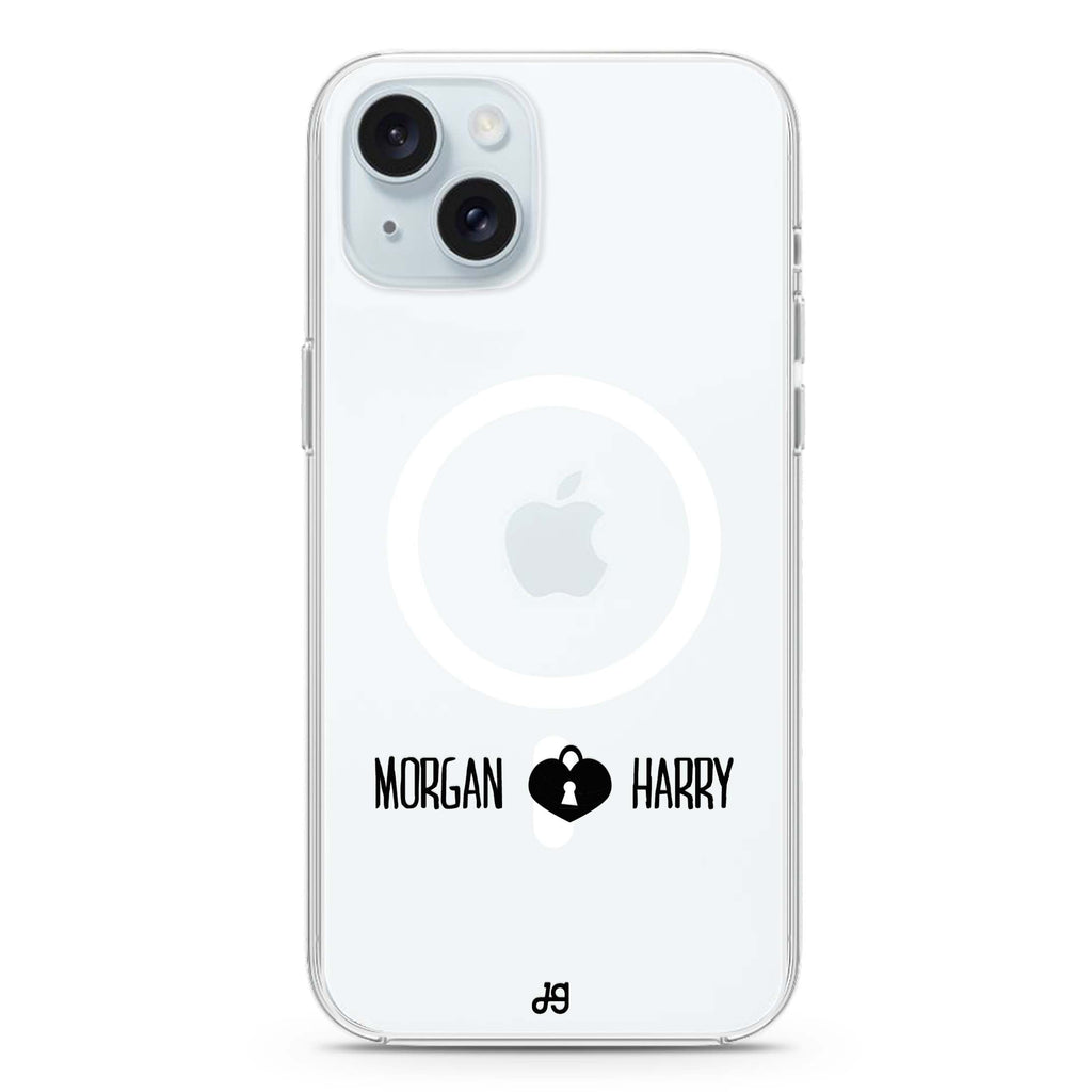 Love Lock iPhone 15 Plus Magsafe 兼容水晶透明保護殼