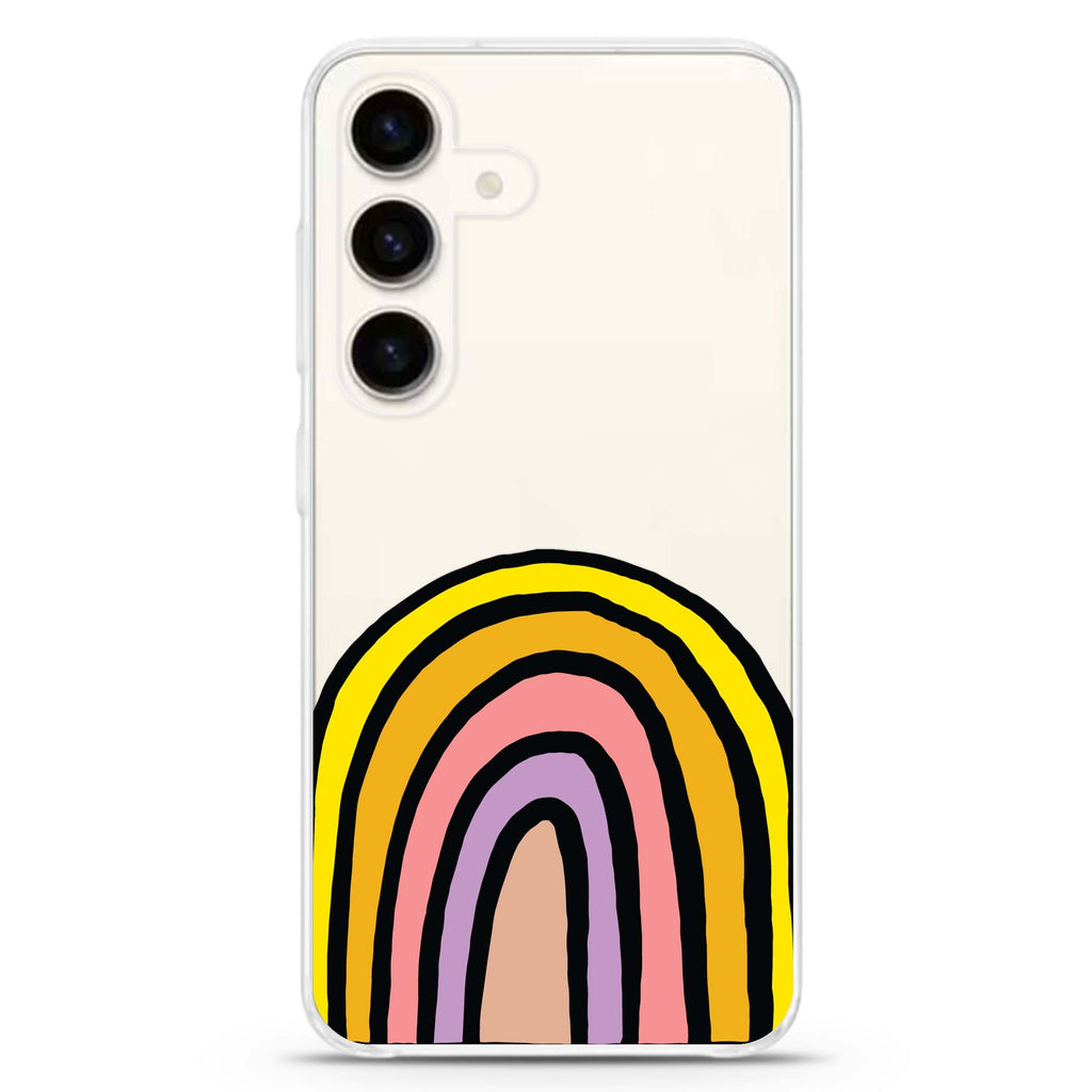 Happy Rainbow Samsung Galaxy S26/S25/S24 水晶透明保護殼正面展示