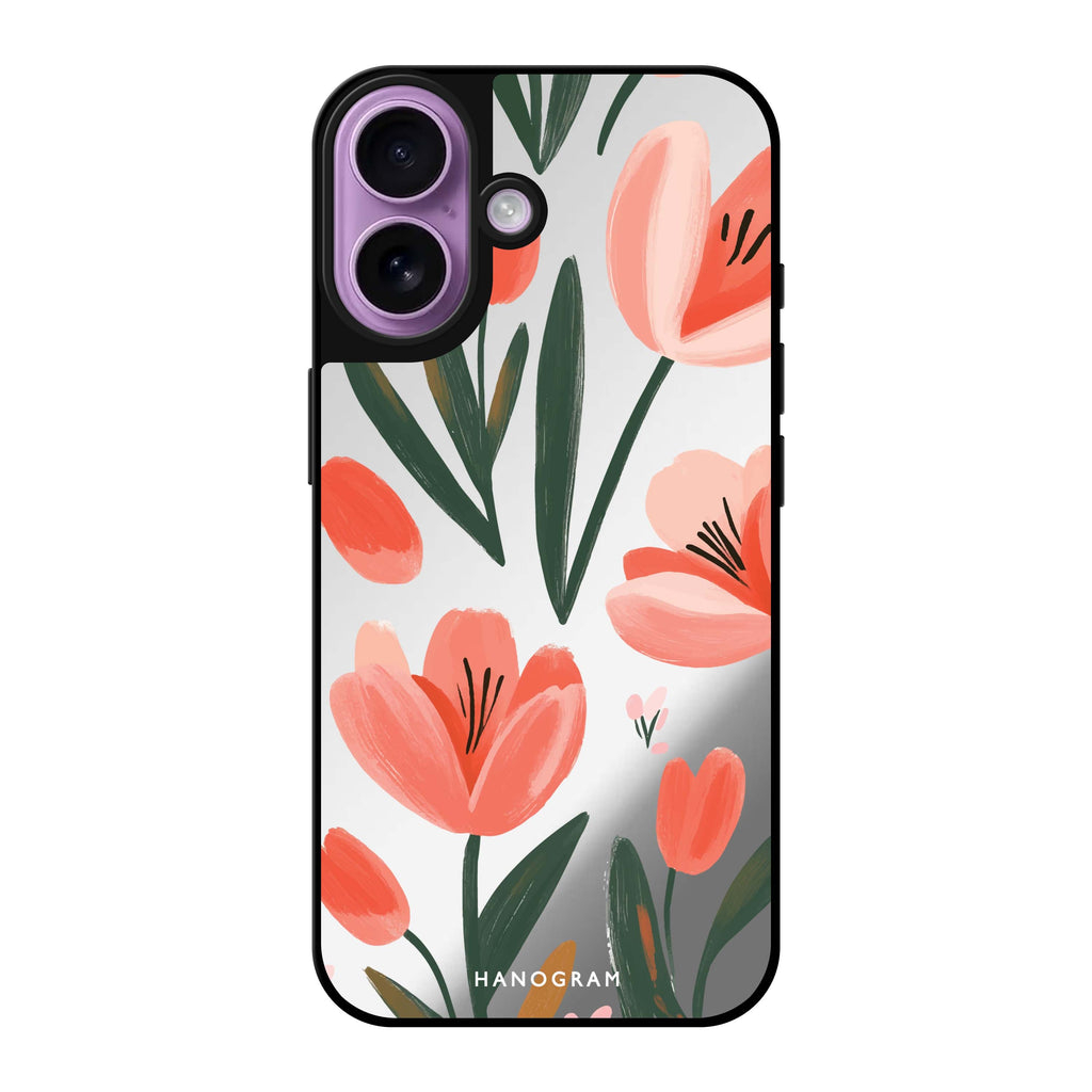 Reflective iPhone 16 Mirror Case –Tulip Joy iPhone Design