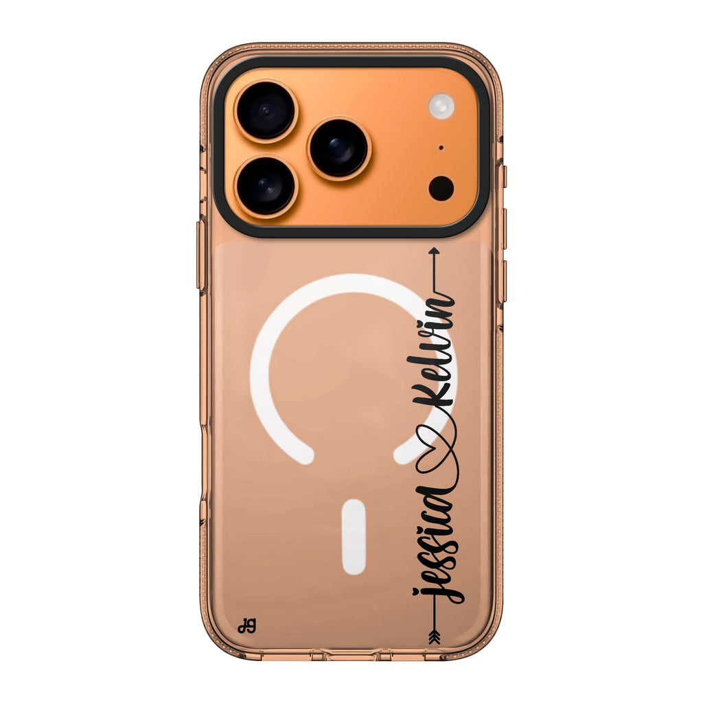 Custom 款式 3 iPhone 17 Pro Max MagSafe 水晶透明保護殼 插畫圖案設計 可自訂雙名字及字色 圖1