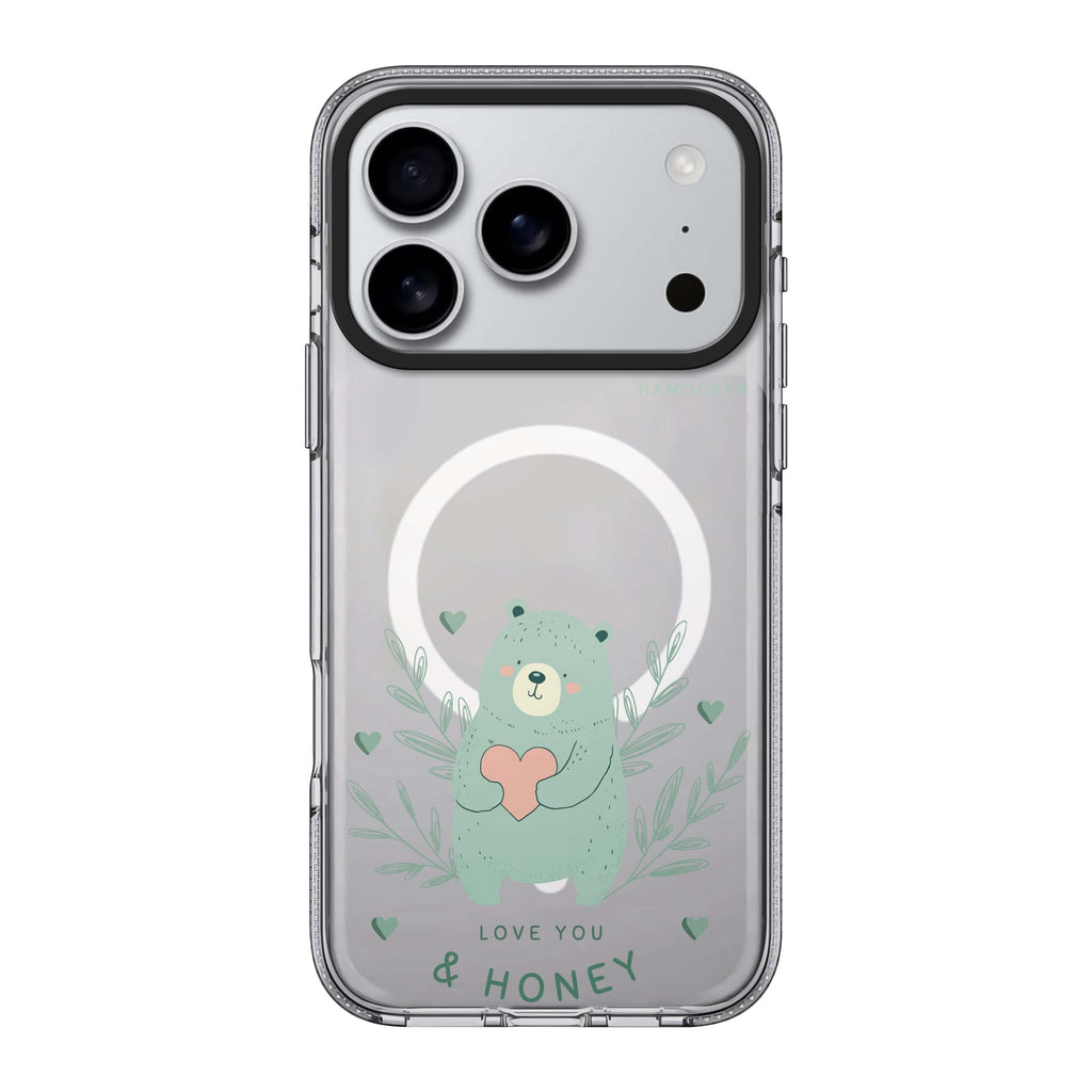 Honey Bear iPhone 17 Pro Max MagSafe 水晶透明保護殼 小熊圖案設計 圖1