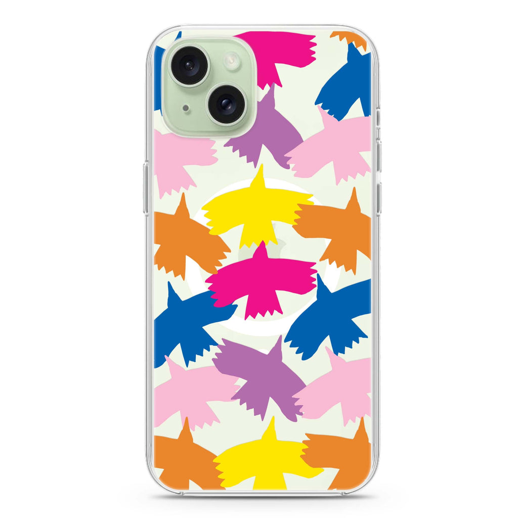 Colourful Birds iPhone 15 Plus Magsafe 兼容水晶透明保護殼