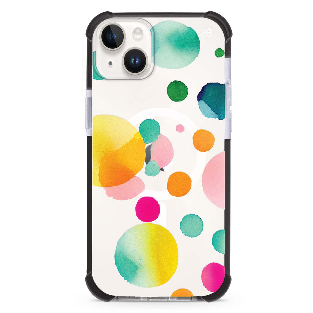 Abstract Polka Dot iPhone 15 Plus Magsafe 兼容超強防摔保護殼
