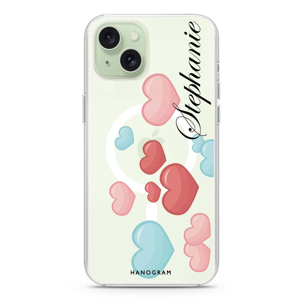 Full Love iPhone 15 Plus Magsafe 兼容水晶透明保護殼