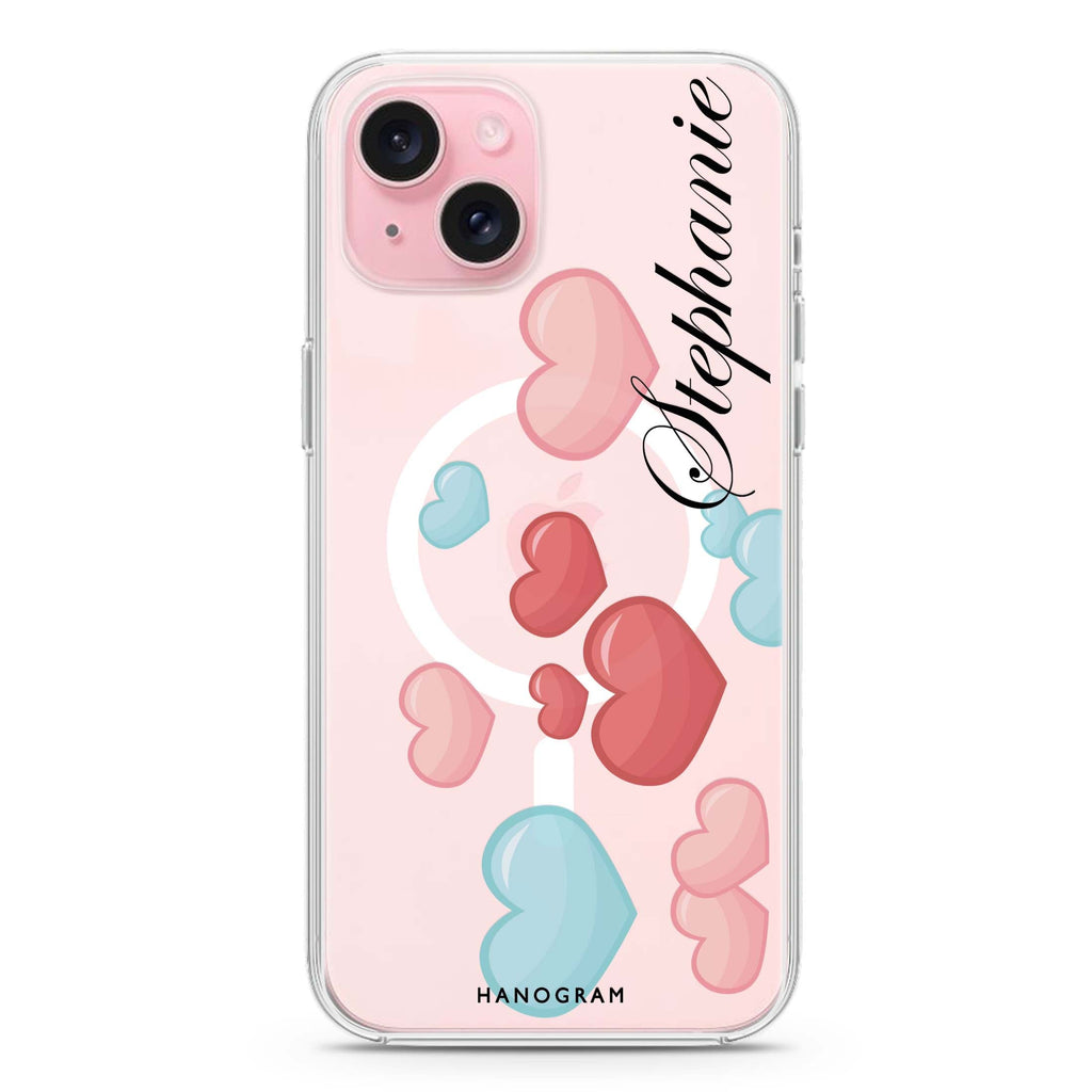 Full Love iPhone 15 Magsafe 兼容水晶透明保護殼