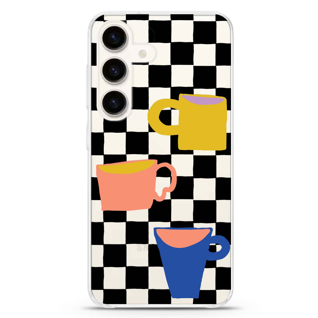 3 Cups Samsung Galaxy S26/S25/S24 水晶透明保護殼正面展示