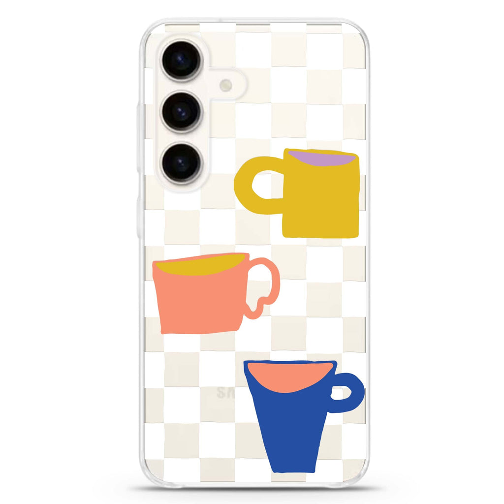 3 Cups Samsung Galaxy S26/S25/S24 水晶透明保護殼正面展示