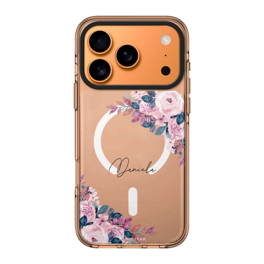Blossom Breeze iPhone 17 Pro Max MagSafe 水晶透明保護殼 花卉圖案設計 可自訂名字及字色 圖1