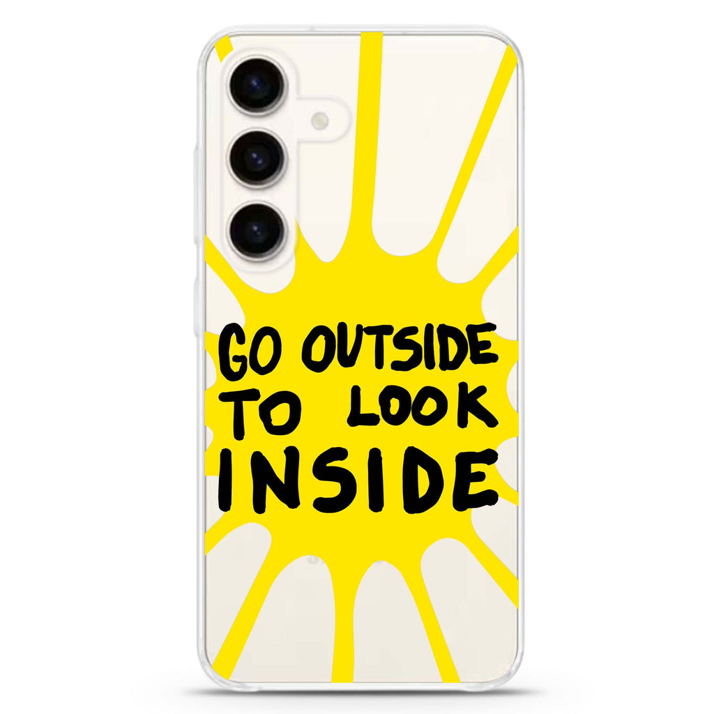 Go Outside to Look INSIDE shine Samsung Galaxy S26/S25/S24 水晶透明保護殼正面展示