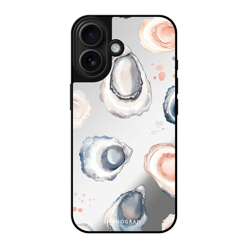 Reflective iPhone 16 Mirror Case –Oyster Whisper Design