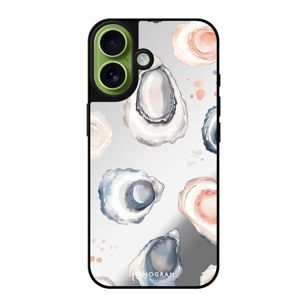 Reflective iPhone 16 Mirror Case –Oyster Whisper Design
