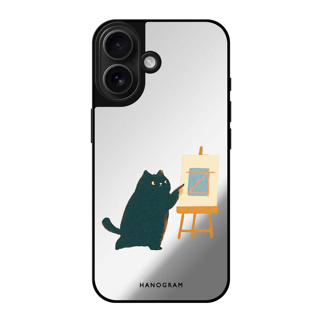Reflective iPhone 16 Mirror Case –Meowsterpiece Design