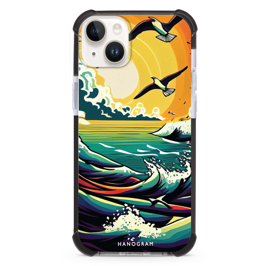 Seagulls & waves iPhone 15 Plus Magsafe 兼容超強防摔保護殼