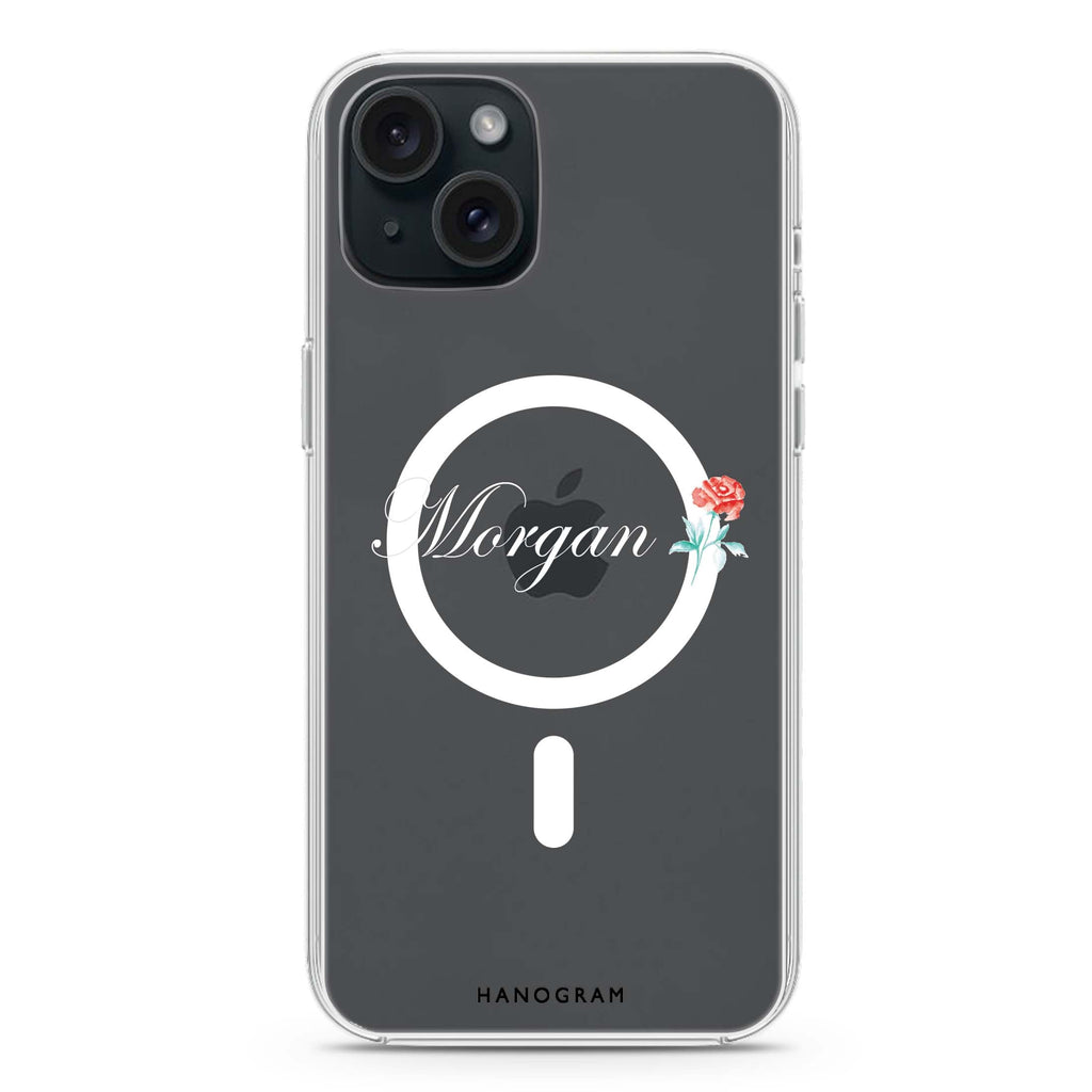 Little Flower iPhone 15 Plus Magsafe 兼容水晶透明保護殼
