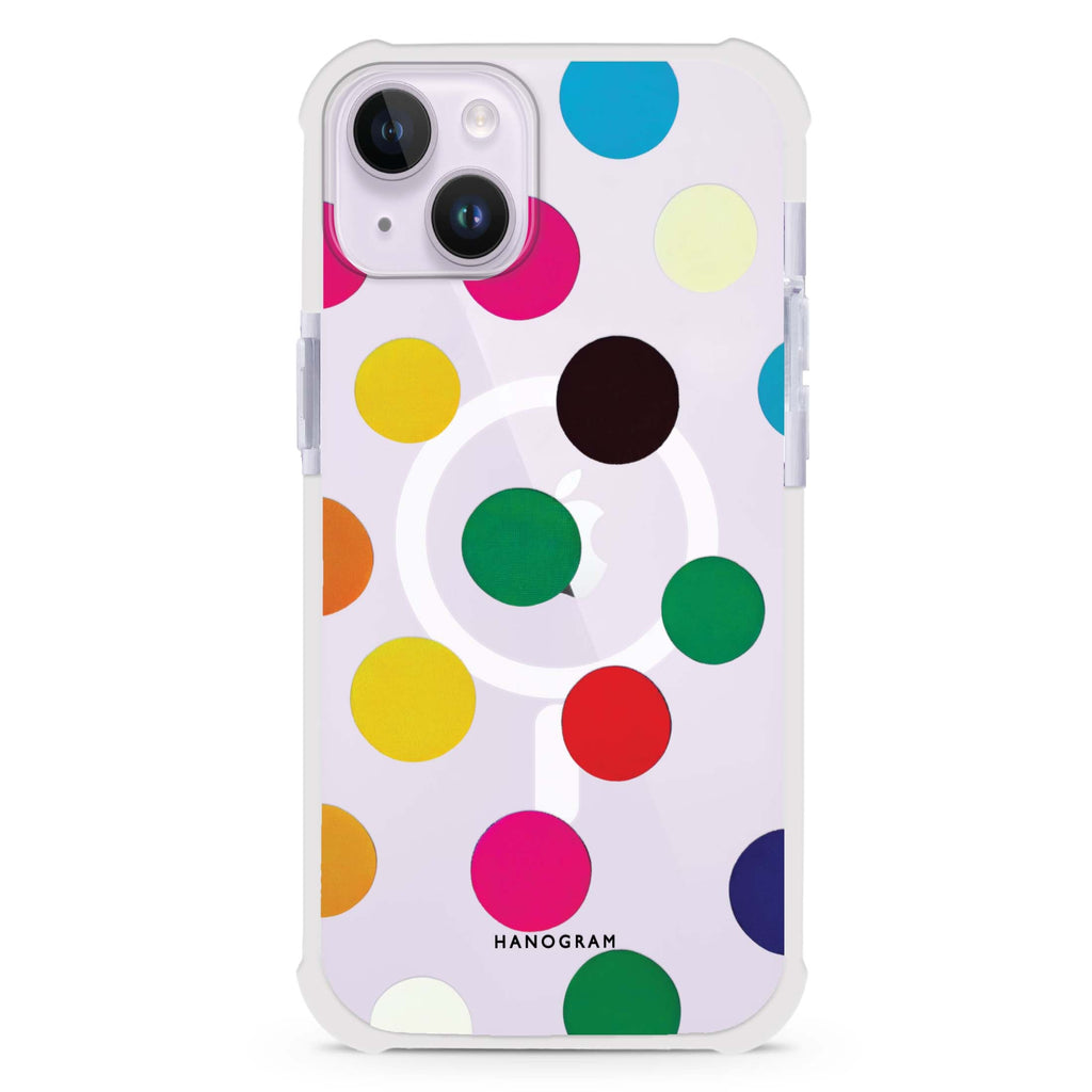 Polka Dot Pattern iPhone 15 Plus Magsafe 兼容超強防摔保護殼