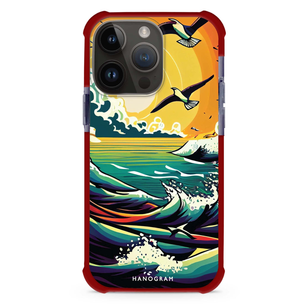 Seagulls & waves iPhone Magsafe 兼容超強防摔保護殼
