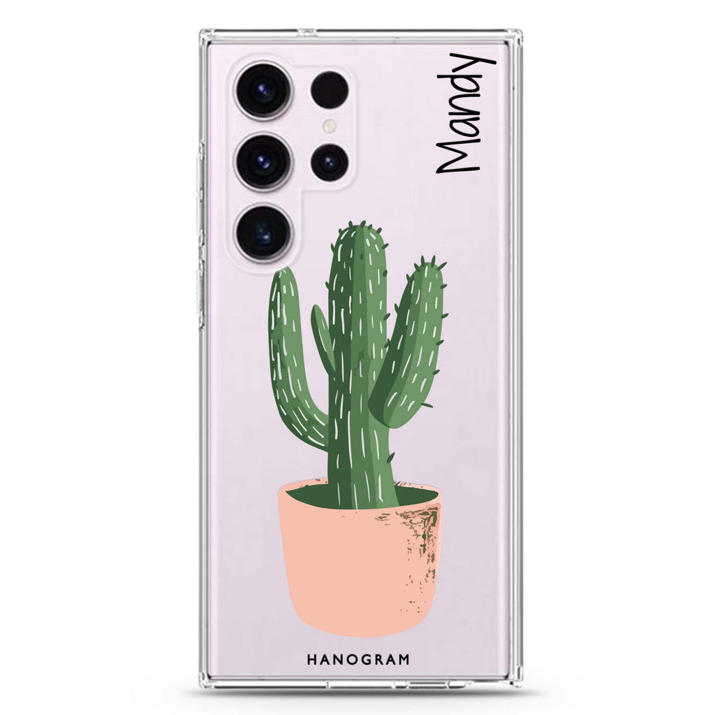 Cacti Delight Samsung Galaxy Ultra 可加名字透明保護殼，適用 S26/S25/S24/S23 Ultra，圖1